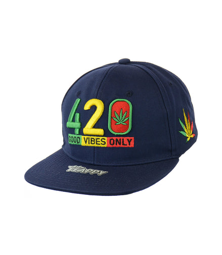 420 Good Vibes Only Embroidered Snapback Hat 100% Cotton