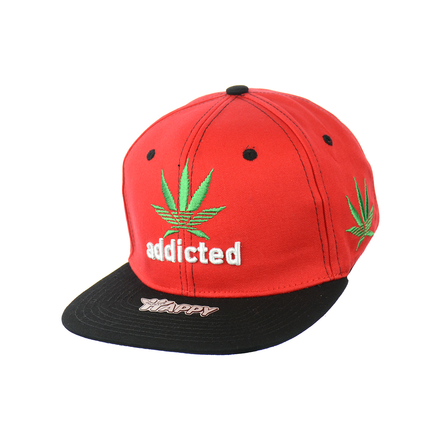 Addicted Leaf Embroidered Snapback Hat 100% Cotton