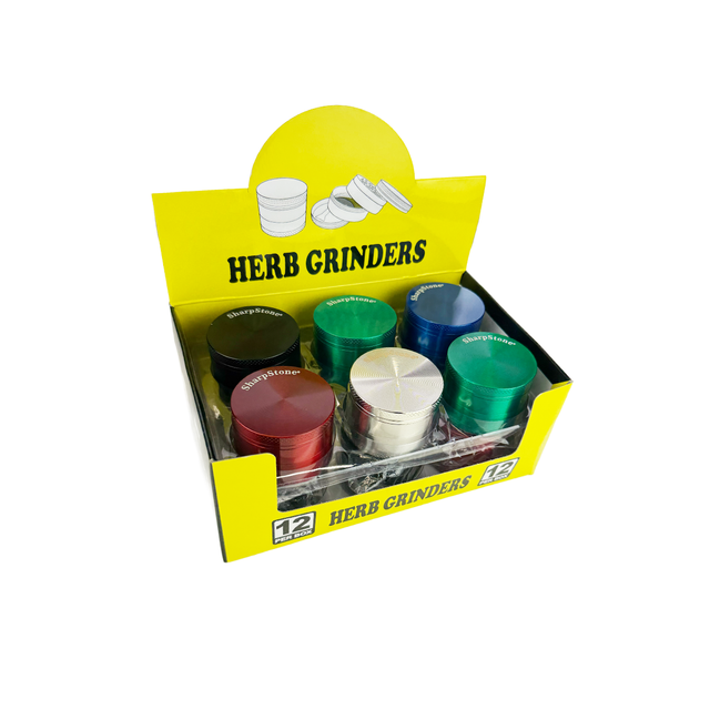 55mm Plain Grinder, 4 Parts, 12pcs Display