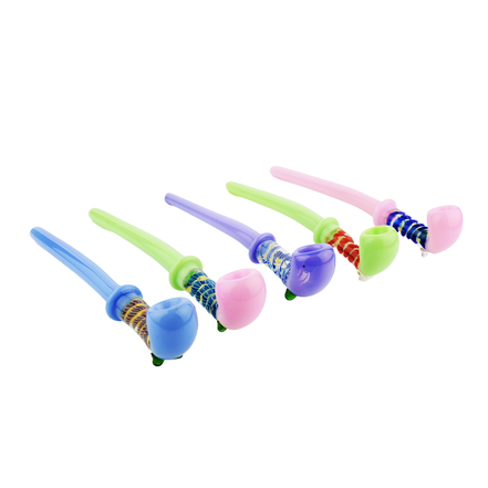 9" Slime Sherlock Pipe with Twisted Glass Art