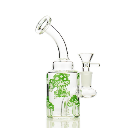 6" Glow In Dark Water Pipe with 14mm Male Bowl