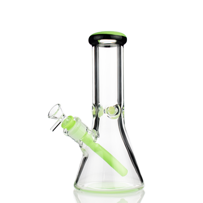 10" 9mm Beaker Slime Color Mouth and Downstem with 14mm Male Bowl