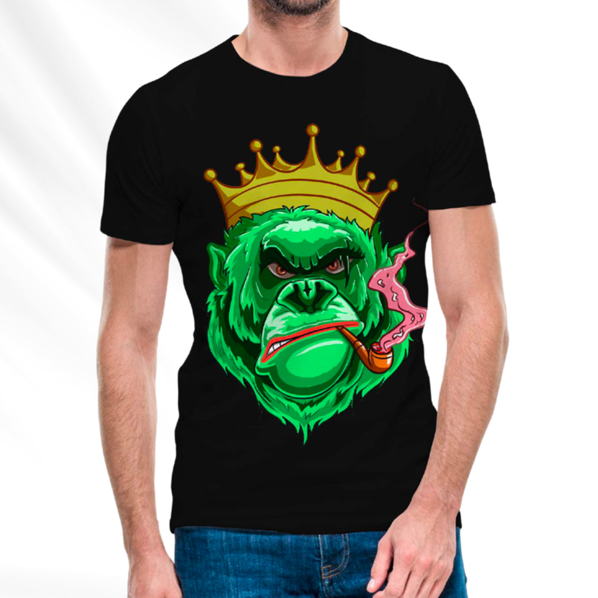 Gorilla T-Shirt Pack of  5 Units 1-M, 1-L, 1-XL, 1-XXL, 1-XXXL -- 60% Cotton 40% Polyester