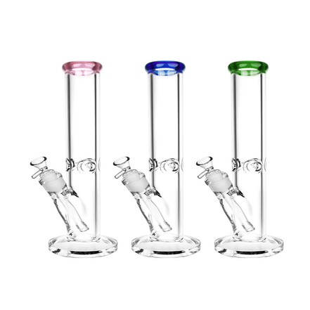 10" Straight Shooter 9mm Color Mouth Beaker with 14mm Male Bowl