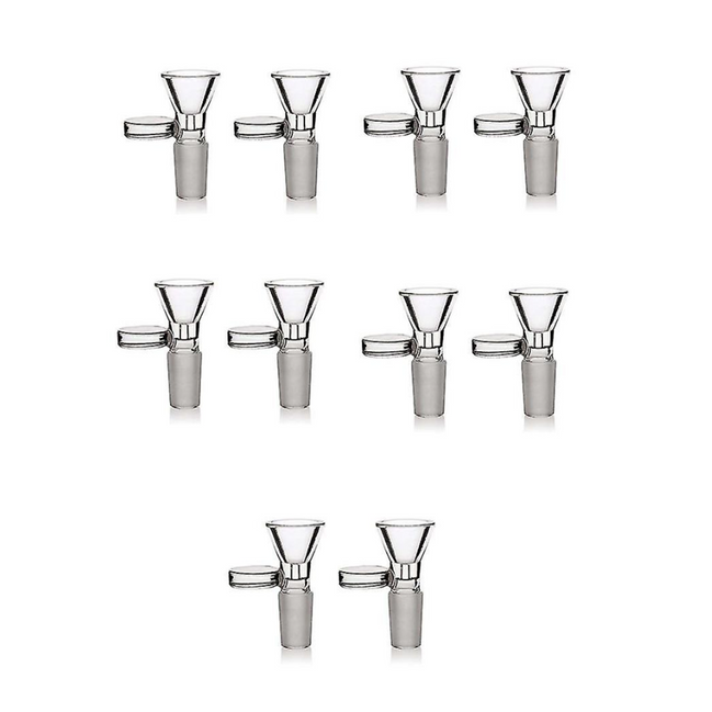 Funnel Glass Bowl with Flat Handle 14mm Size