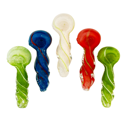 3.5" Twist Glass Hand Pipe Spoon