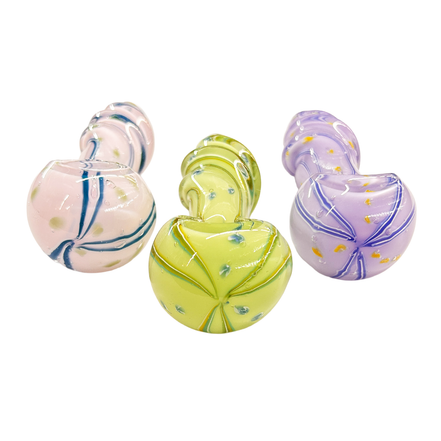 4.5" Slime Frit Hand Pipe with Twisted Glass