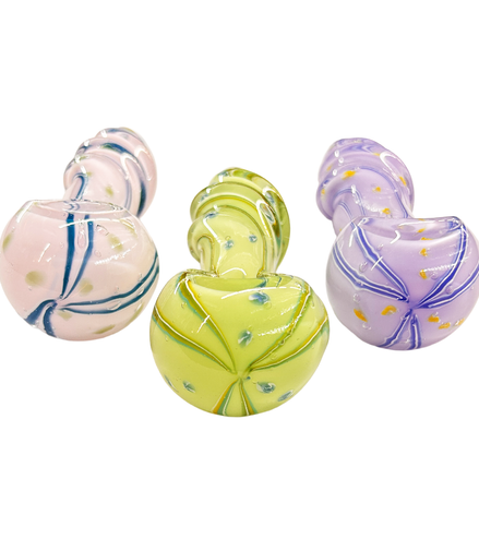 4.5" Slime Frit Hand Pipe with Twisted Glass