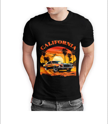 CALIFORNIA Half Sleeve T-shirt Printed - 93% Cotton 7% Elastic