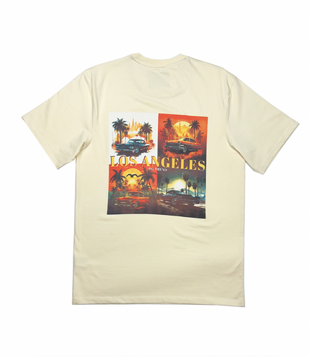 LOS ANGELES Half Sleeve T-shirt Printed - 93% Cotton 7% Elastic