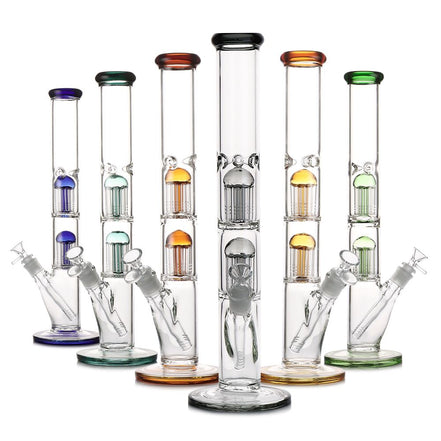 16" Straight Shooter Double Percolators with 18mm Male Bowl