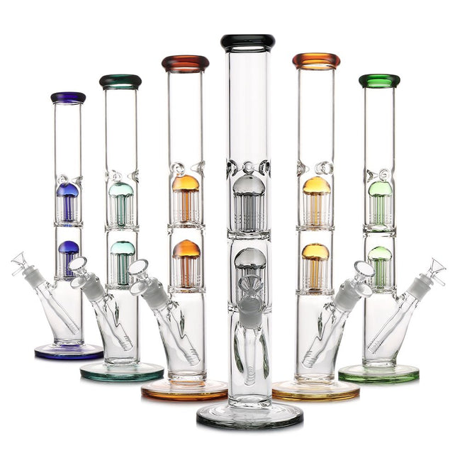 16" Straight Shooter Double Percolators with 18mm Male Bowl