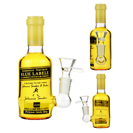 5.5" Mini Blue  Liquor Shot Glass Bottle Bong with 14mm Male Bowl