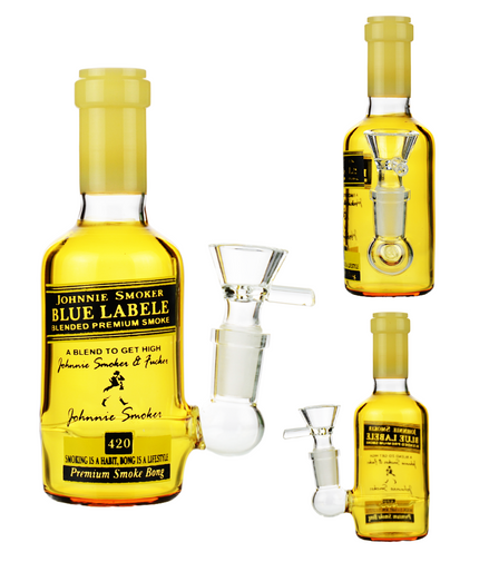 5.5" Mini Blue  Liquor Shot Glass Bottle Bong with 14mm Male Bowl