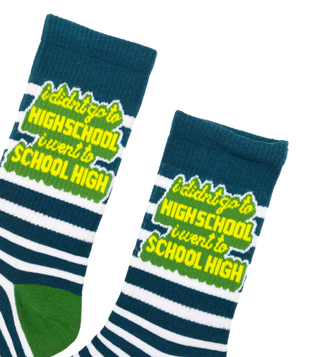 High School Socks Fits All, 70% Cotton, 25% Spandex, 5% Elastic
