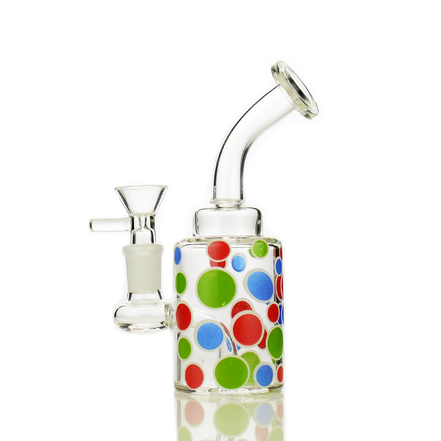 6" Glow In Dark Water Pipe with 14mm Male Bowl