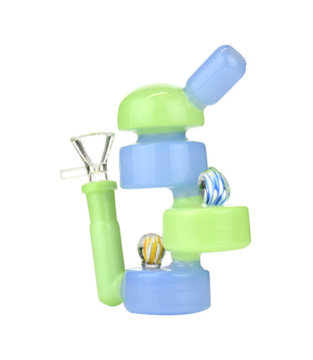 6" Bong Slime Color Box Marble with 14mm Male Bowl