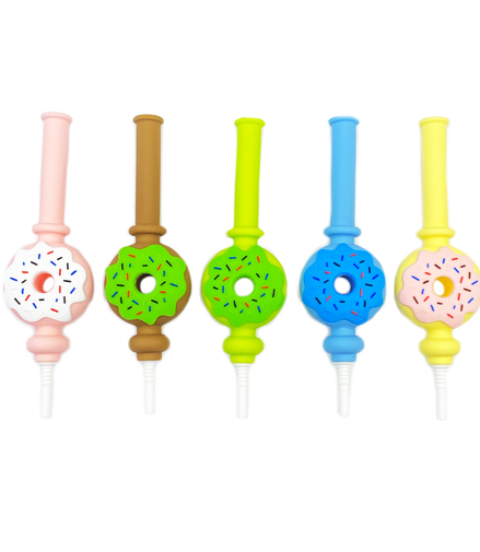 7" Silicone Donut Nectar Collector with Ceramic Tip