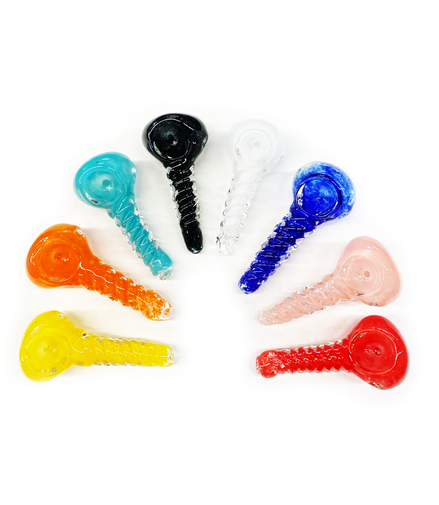 2.5" Twisted Glass Frit Color Hand Pipe Spoon