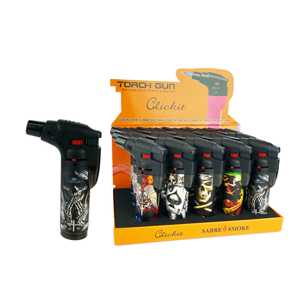 Skull Print Torch Lighter 15Pcs/ Display