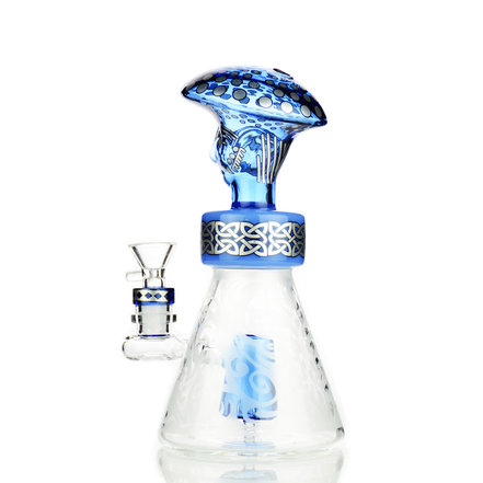 10" Alien Frosted Glass Water Pipe with 14mm Male Bowl
