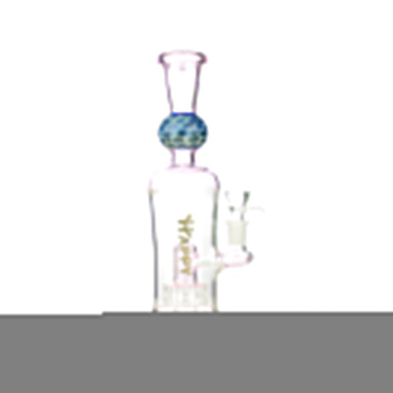 10" HAPPY FUMES GLASS Water Pipe with Honeycomb Sphere Neck and Matrix Shower and 14mm Male Bowl