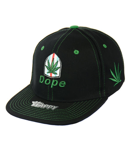 DOPE LEAF Embroidered Snapback Hat 100% Cotton