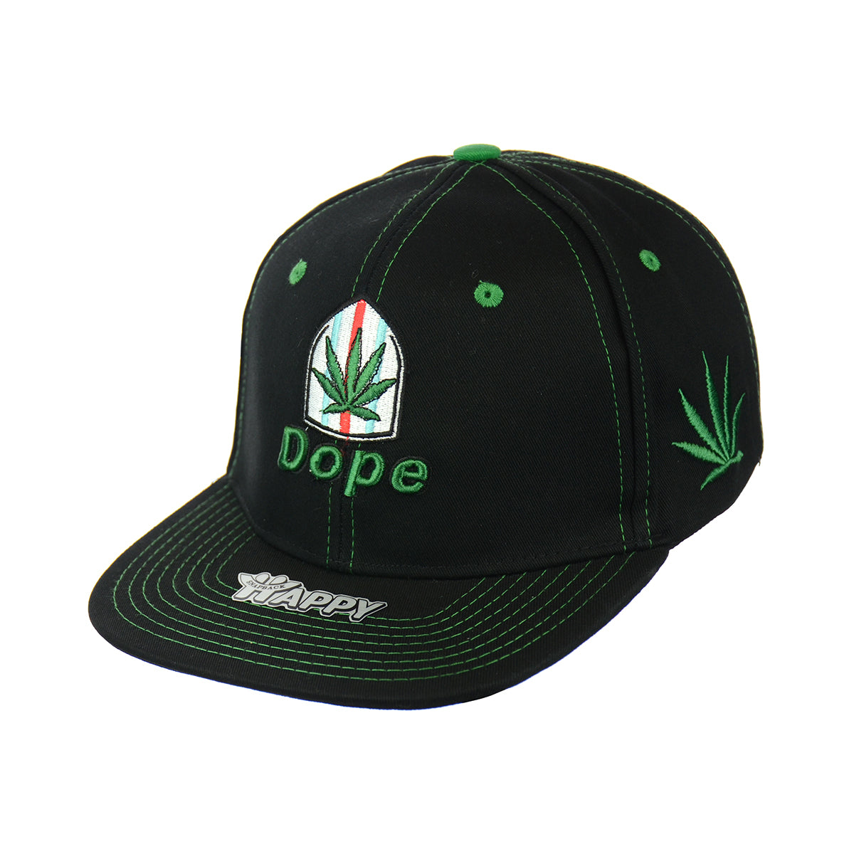 DOPE LEAF Embroidered Snapback Hat 100% Cotton
