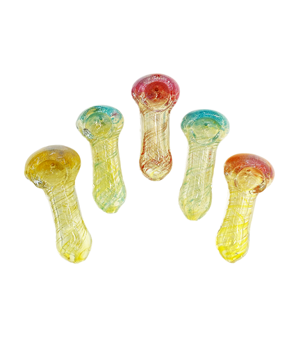 2.5" Hand Pipe Swirling Art with Silver Glass Fumes