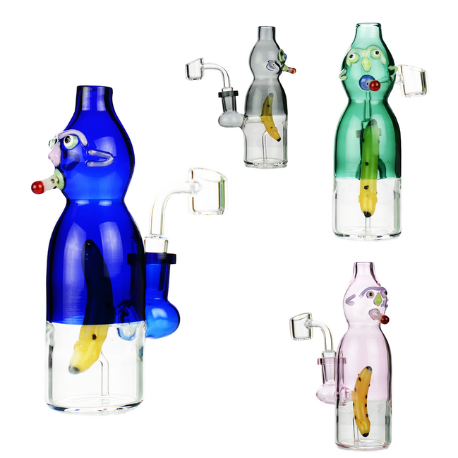 6.5" Water Pipe Rig with Banana Perc and 14mm Male Banger