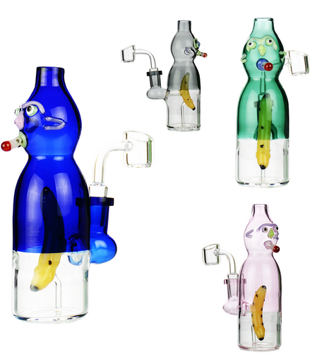 6.5" Water Pipe Rig with Banana Perc and 14mm Male Banger