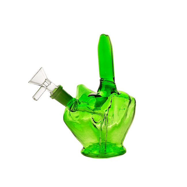 7" Middle Finger Water Pipe 14mm Male Bowl