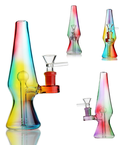 7" Electro Colored Rocket Water Pipe with 14mm Male Bowl