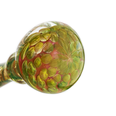 4.5" Gold Fume Hand Pipe Spoon with Swirl Art
