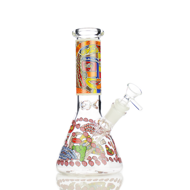 8" Assorted Art Decal Design Beaker