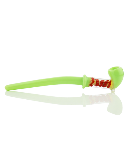 9" Slime Sherlock Pipe with Twisted Glass Art