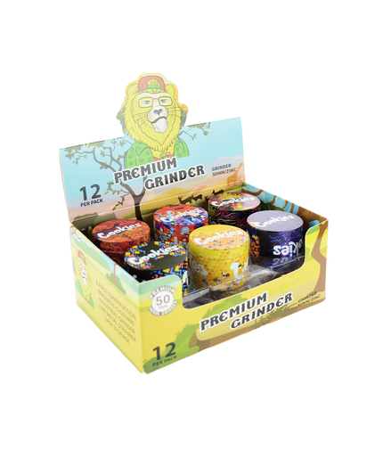 50mm Printed Grinder 4 Parts, 12pcs Display