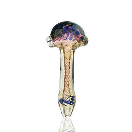4.5" Hand Pipe Spoon Gold Fume Glass