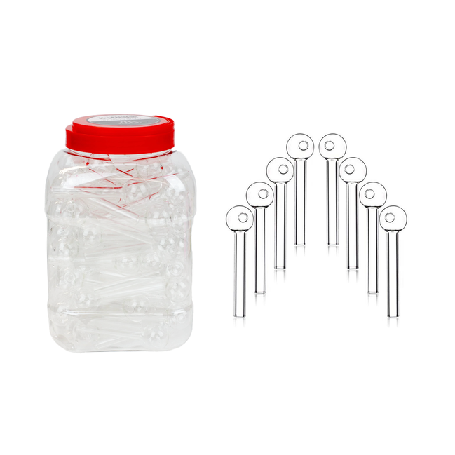 4" Heavy Clear Oil burner 60pcs per jar