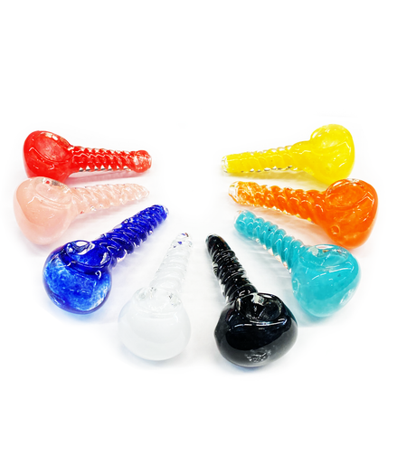 2.5" Twisted Glass Frit Color Hand Pipe Spoon