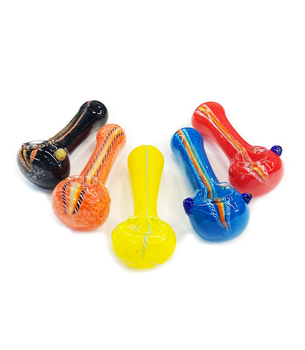 4.5" Rasta Line Glass Color Frit Hand Pipe