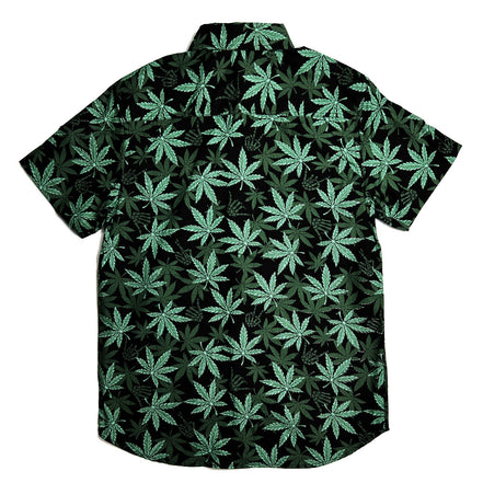 Black MLeaf Woven Short-Sleeve, Pack of 6 Units 1S, 2M, 2L, 1XL