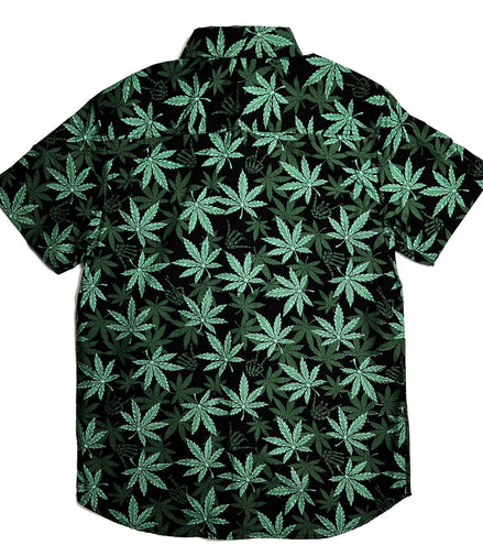 Black MLeaf Woven Short-Sleeve, Pack of 6 Units 1S, 2M, 2L, 1XL