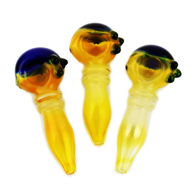 4.5" Silver Fume Hand Pipe Color Tube Head - LA Wholesale Kings
