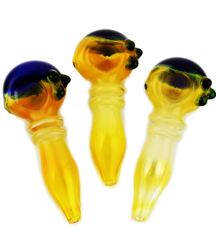 4.5" Silver Fume Hand Pipe Color Tube Head - LA Wholesale Kings