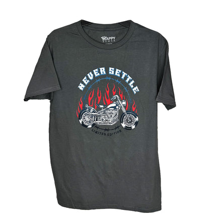 Never Settle Grey Short Sleeve T-Shirt 100% Cotton - Pack of 6 Units  1S, 2M, 2L, 1XL