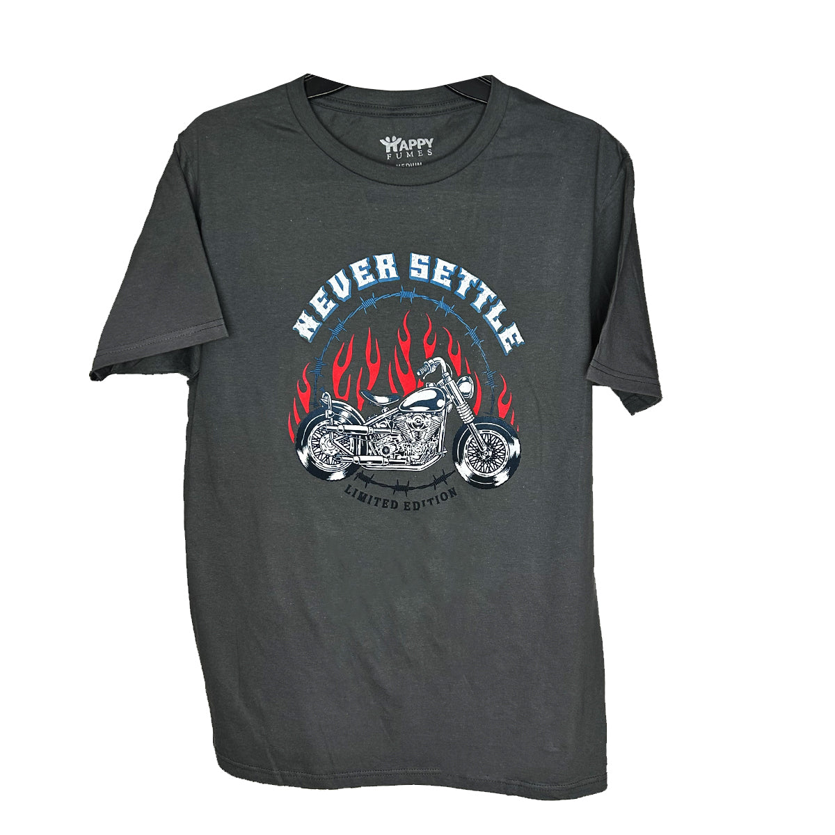 Never Settle Grey Short Sleeve T-Shirt 100% Cotton - Pack of 6 Units  1S, 2M, 2L, 1XL