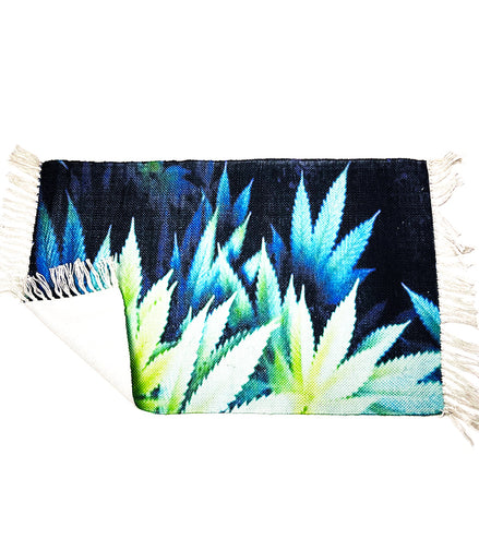 Handloom Printed Natural Weed Leaf Art Design Doormat Size 2ft x 3ft