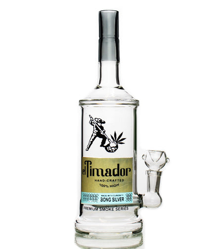 11" El Timador Tequila Bottle 100% High with 14mm Male Bowl and 14mm Male Banger