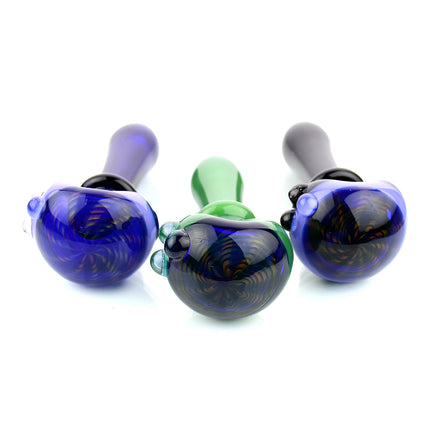 4.5" Hand Pipe American Tube Glass Fancy Head Design